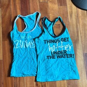 Bundle of two aqua Zumba Instructor tanks